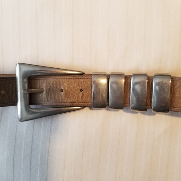 Liquid Leather Accessories - Vintage 80s Liquid Leather Womens Belt Taupe